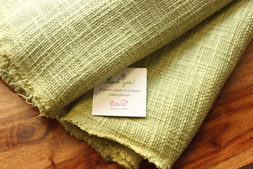 Handloom Pistachio green color soft woven throw blanket