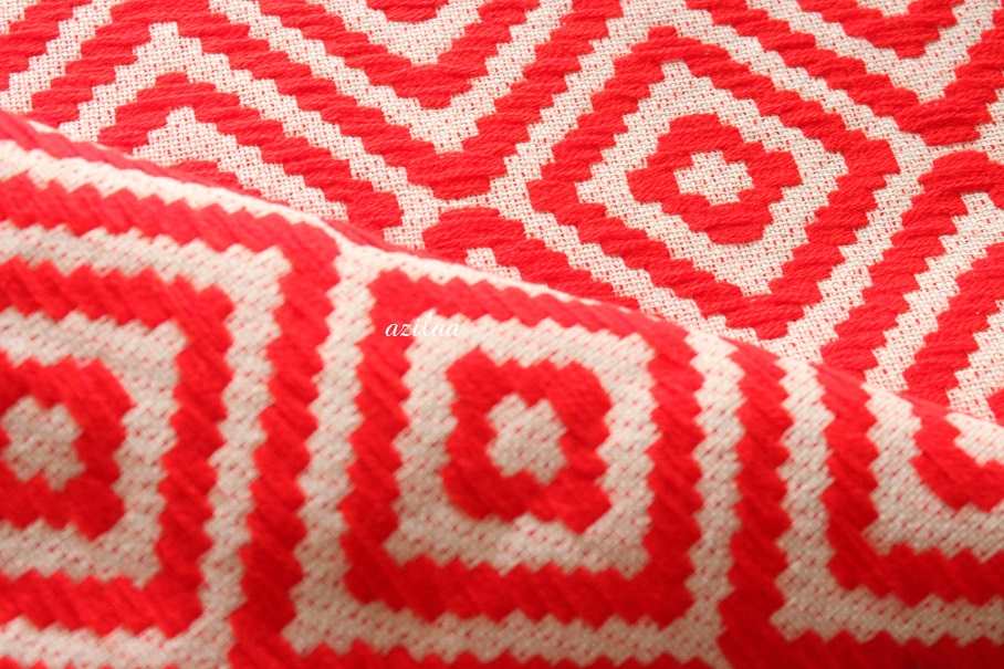 Handloom bright Orange white woven throw blanket