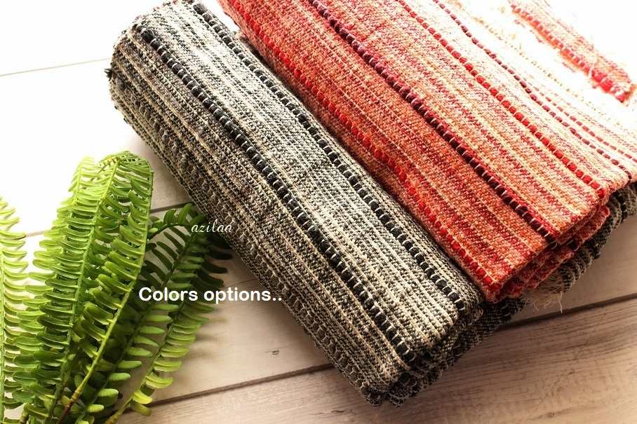 Handloom rust red cream woven throw blanket