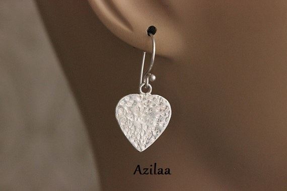 Heart earrings  sterling silver handmade Earrings