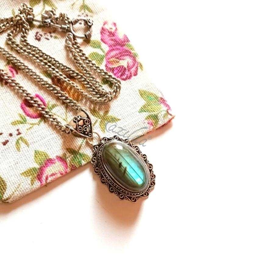 Labradorite designer handmade pendant chain necklace 