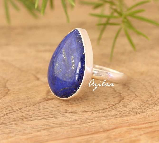 Lapis Artisan sterling silver gemstone handmade ring