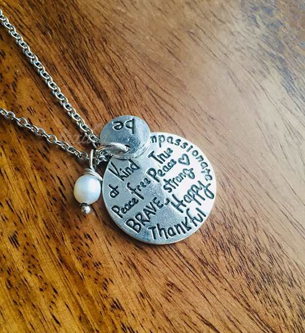 Message charm pendant chain necklace