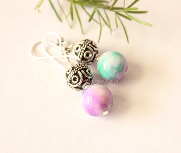 Mutli shaded gemstone beaded handmade necklace set