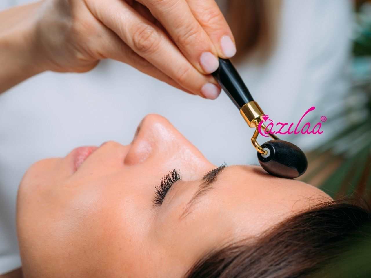 Natural Black obsidian roller and Gua sha set 