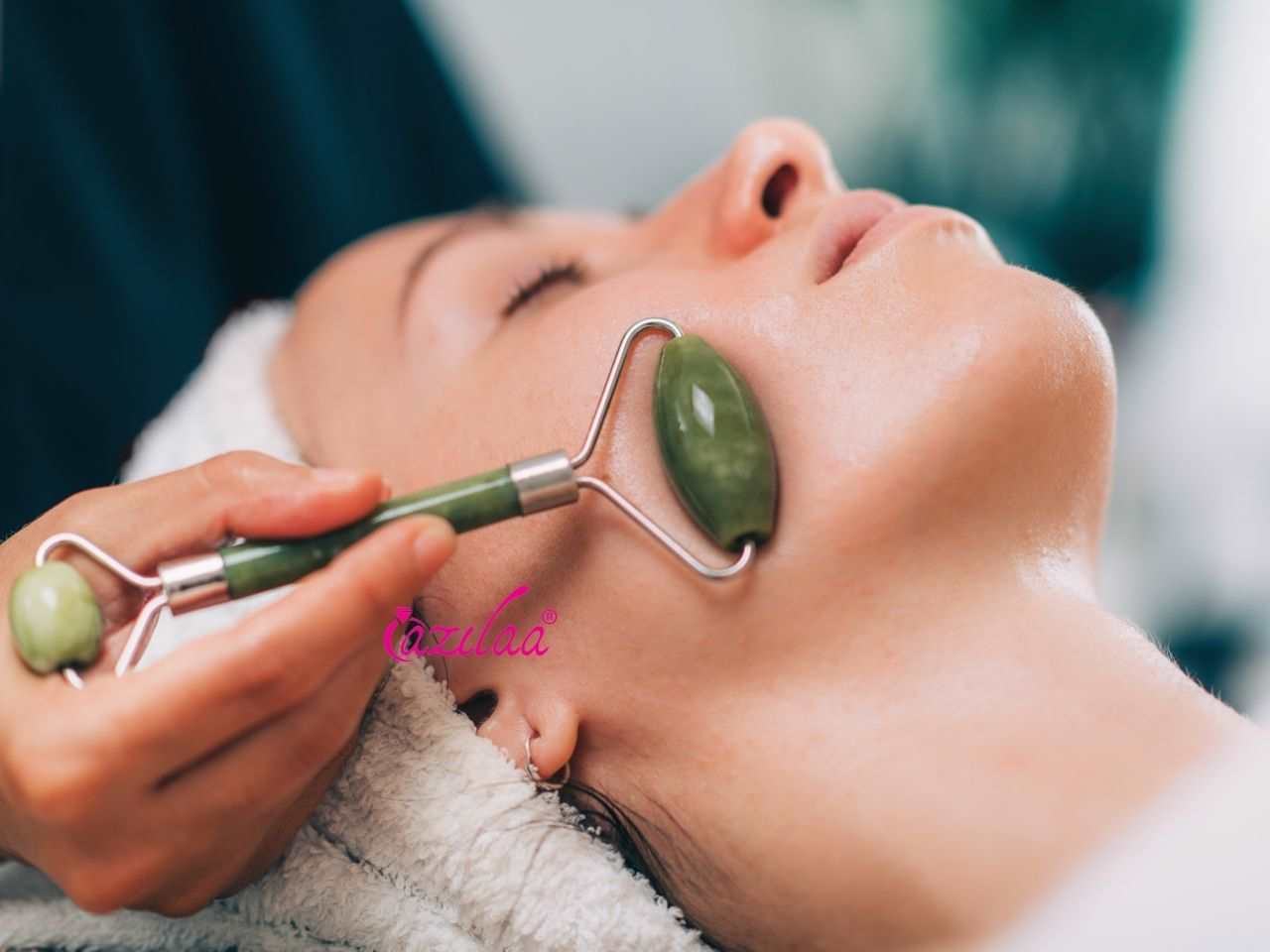 Natural Green aventurine roller and Gua sha set 