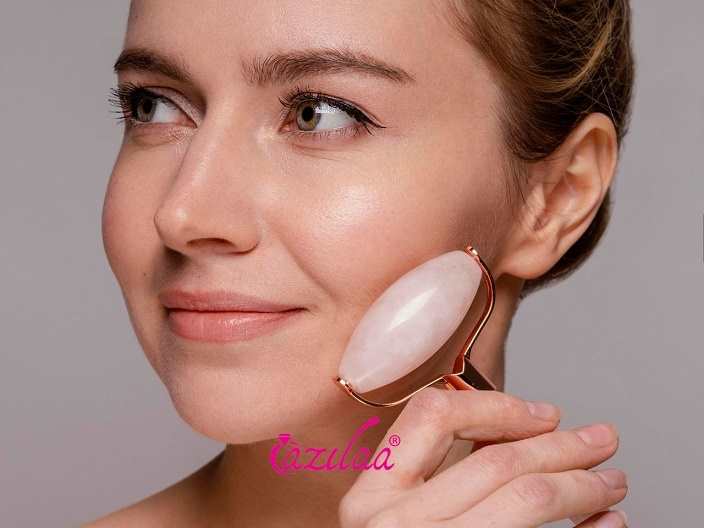 Natural gemstone white quartz crystal roller 