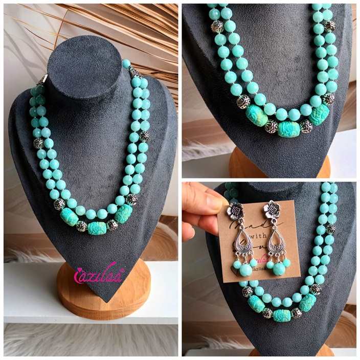 Ocean Breeze Statement designer gemstone necklace set