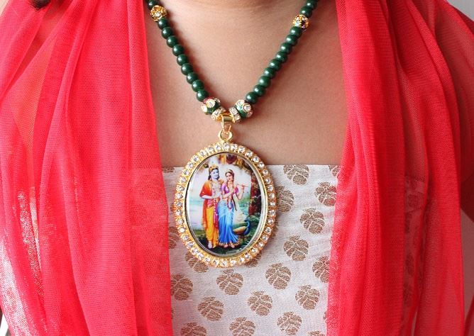 Radha Krisha gorgeous god pendant necklace