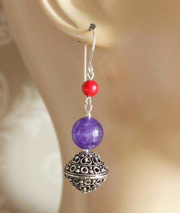 Radha Krishna pendant necklace set, coral bead jewellery set