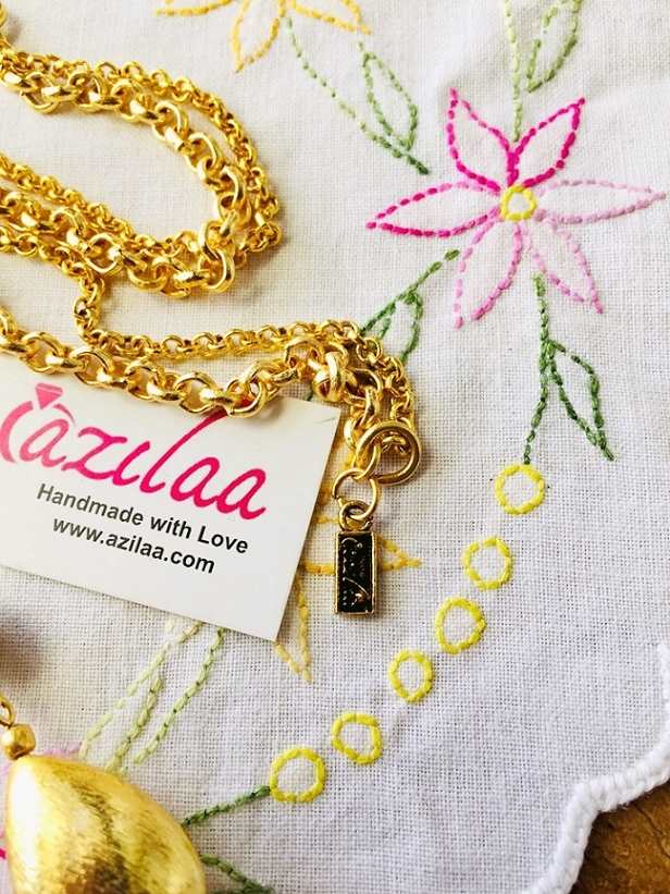 Shinny gold designer handmade gold plated chain tassel necklace