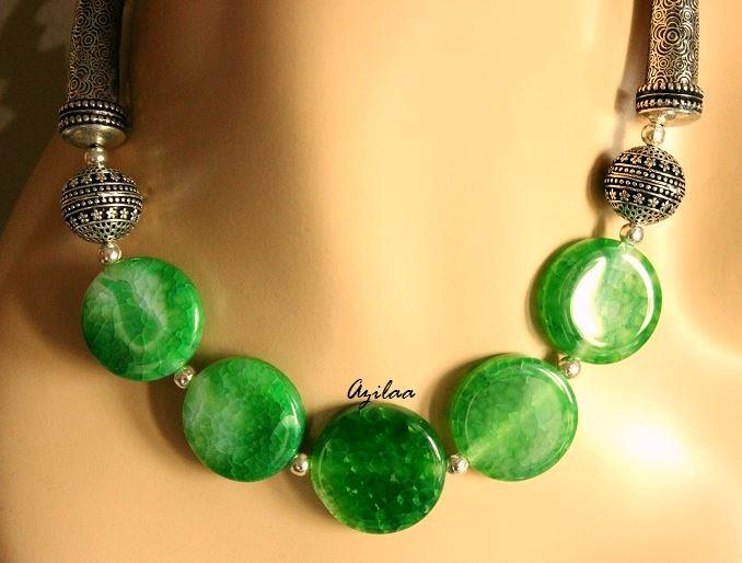 Spring Green agate gemstone artisan handmade necklace