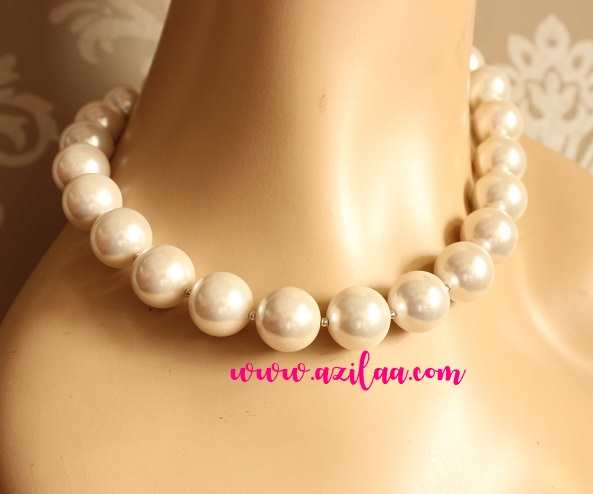 Statement Antique style bold pearl necklace earrings