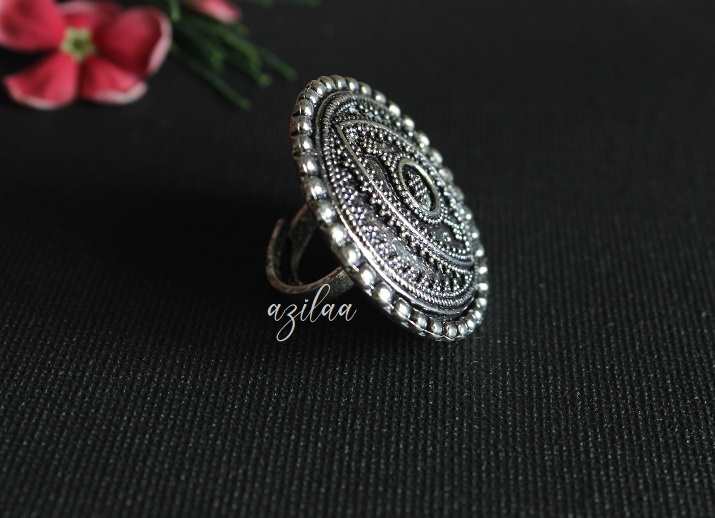 Statement Artisan eye handcrafted Sterling silver ring
