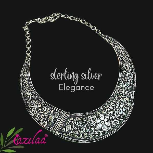 Statement oxidized Artisan handcrafted silver Necklace set