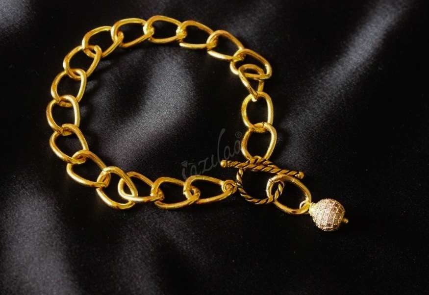 Statement modern chunky gold plated chain link bracelet