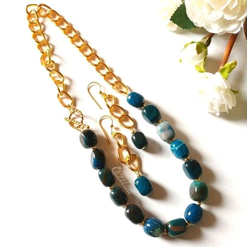 Statement modern chunky gold plated chain link necklace set