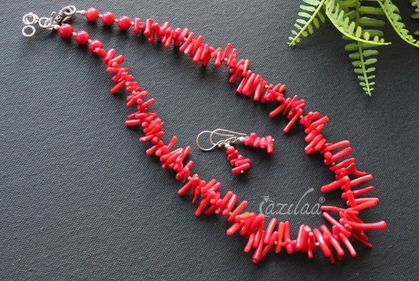 Red bamboo coral necklace store