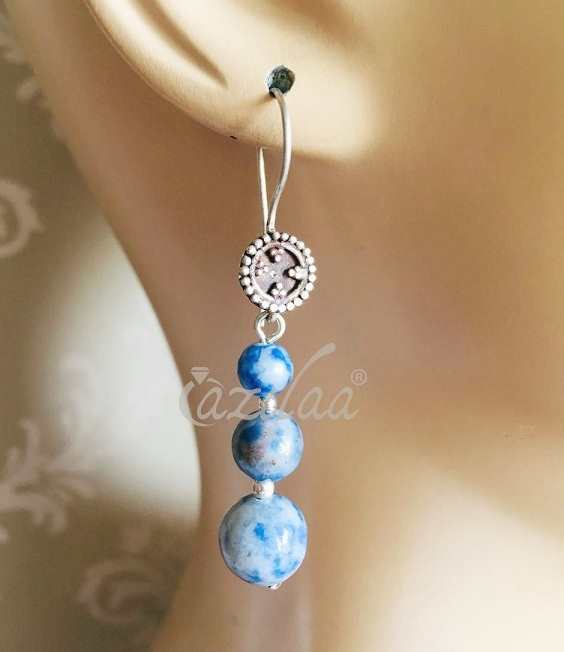 Sterling silver Sodalite pendant necklace, gemstone necklace set